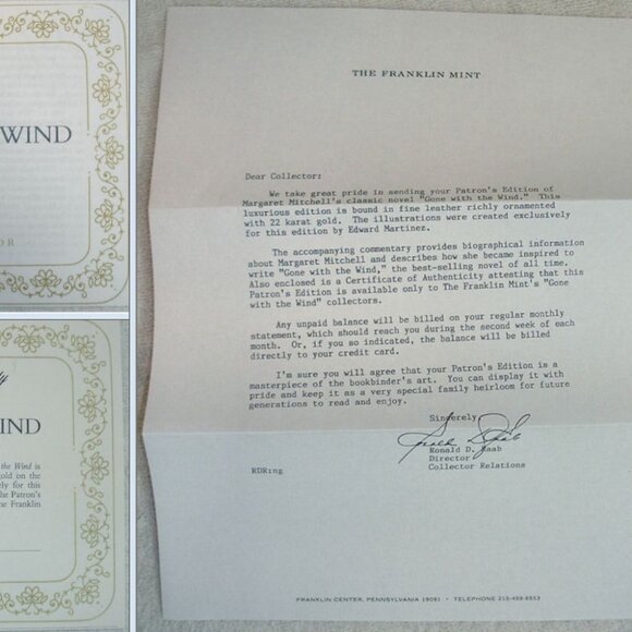 GONE With The WIND by Margaret Mitchell Franklin Library Patrons Edition 1986 - Picture 6 of 9